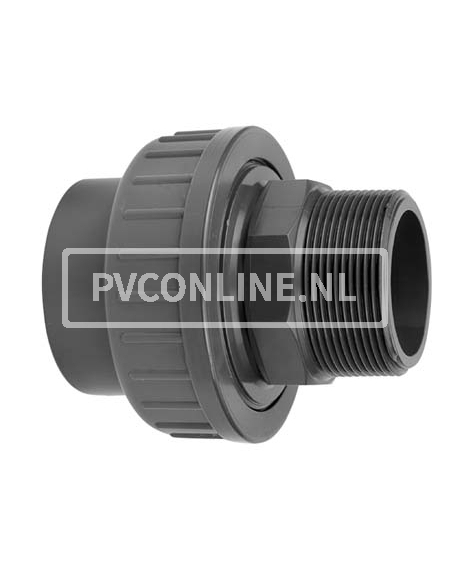 PVC KOPPELING 40 X1 1/4 BUITENDRAAD PN16