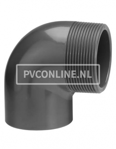 PVC KNIE 40 X1 1/2 BUITENDRAAD PN 10