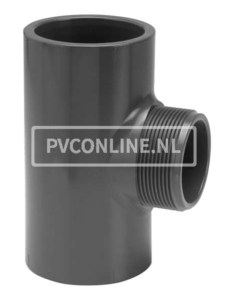 PVC T-STUK 50 X 1 BUITENDRAAD PN16