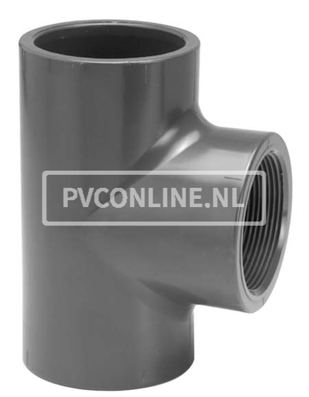 PVC T-STUK 25 X 3/4 BINNENDRAAD PN 10