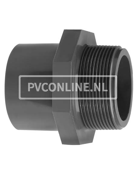PVC INZETDRAADEIND 32 X1 1/4 PN16